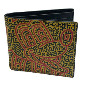 Coach Disney Mickey Mouse X Keith Haring Double Billfold Wallet NWOT